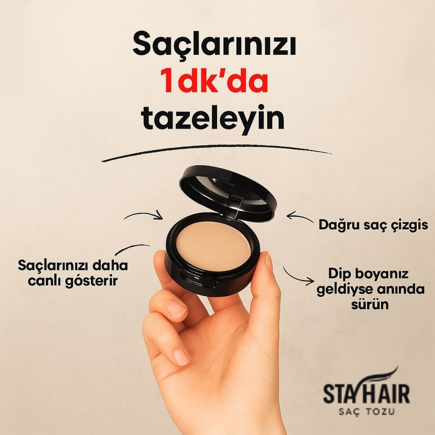 Stayhair – Saç Açıklıklarına Profesyonel Kamuflaj, Akmaz, Belli Olmaz!